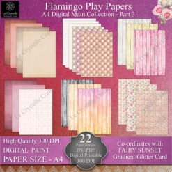 A4 Flamingo sunset paper parts 3