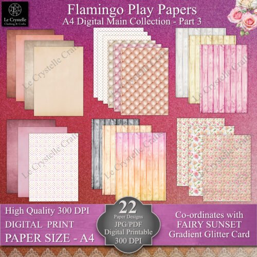A4 Flamingo sunset paper parts 3