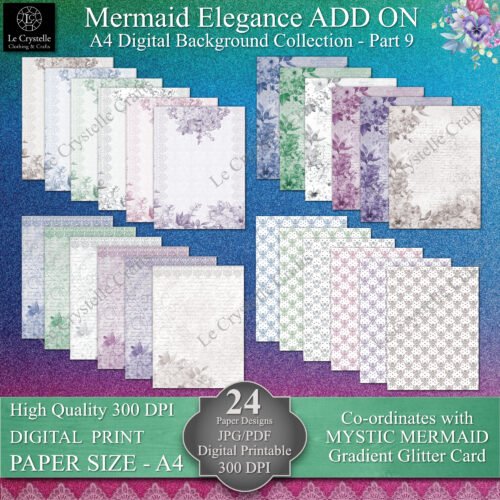 A4 Mermaid Elegance Digital ADD ON Background Collection Part 9