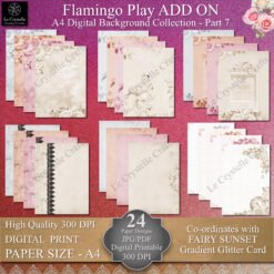 A4 Sunset Flamingo Play Digital ADD ON Background Collection Part 7