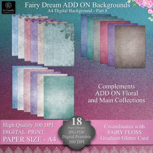 A4 Fairy Dreams Digital Paper ADD ON Background Collection Part 8
