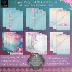 A4 Fairy Dreams Digital Paper ADD ON Floral Collection Part 4