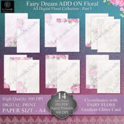 A4 Fairy Dreams Digital Paper ADD ON Floral Collection Part 5