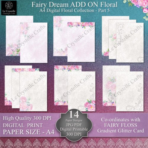 A4 Fairy Dreams Digital Paper ADD ON Floral Collection Part 5