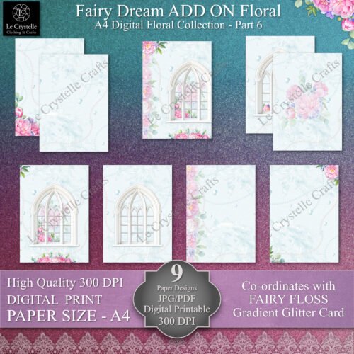 A4 Fairy Dreams Digital Paper ADD ON Floral Collection Part 6