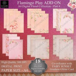 A4 Sunset Flamingo Play Digital ADD ON Floral Collection Part 4