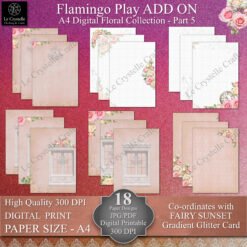 A4 Sunset Flamingo Play Digital ADD ON Floral Collection Part 5