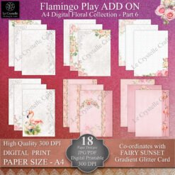 A4 Sunset Flamingo Play Digital ADD ON Floral Collection Part 6