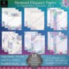 A4 Mermaid Elegance Digital Paper Collection Part 1