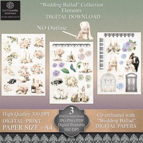 Wedding Ballad Cards Tags & Elements - Image 7
