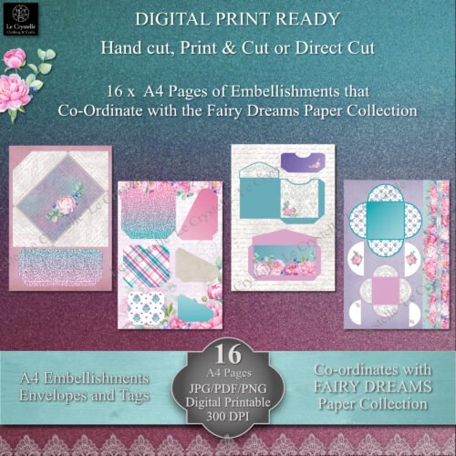Digital Fairy Dreams Envelopes, Tags and Embellishment Collection - Image 2