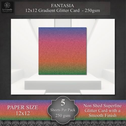Fantasia Gradient Glitter Card Pack - 5 Pk