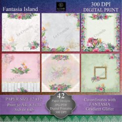 Fantasia Island Digital Paper Collection set 1 12x12