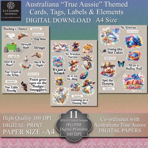 True Aussie Cards Tags & Elements - Image 2