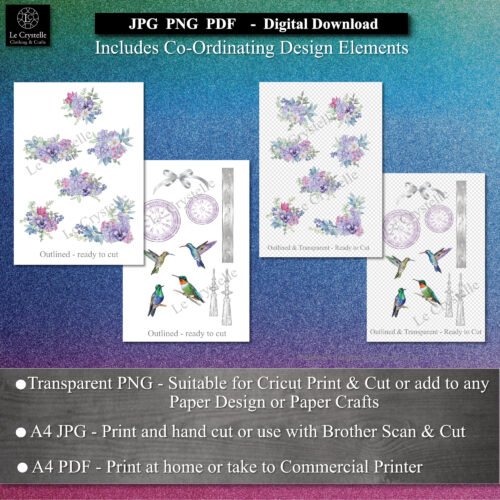 Digital Mermaid Elegance Envelopes, Tags and Embellishment Collection - Image 3