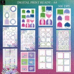 Digital Mermaid Elegance Envelopes, Tags and Embellishment Collection