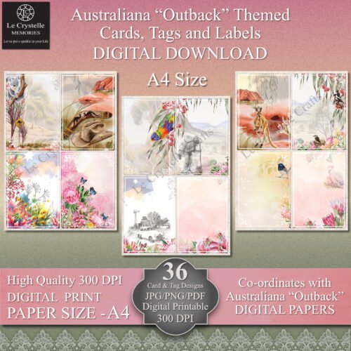 Australian Outback Cards Tags & Elements