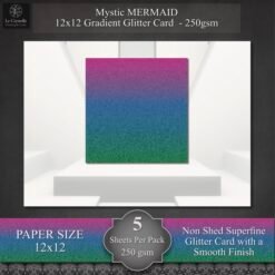 Mermaid Gradient Glitter Card Pack - 5 Pk