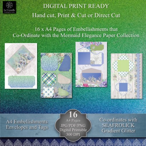 Digital Seafrolick Charm Envelopes, Tags and Embellishment Collection - Image 2