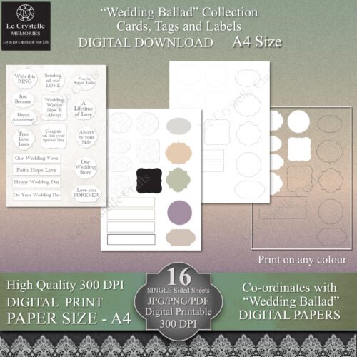 Wedding Ballad Cards Tags & Elements - Image 9